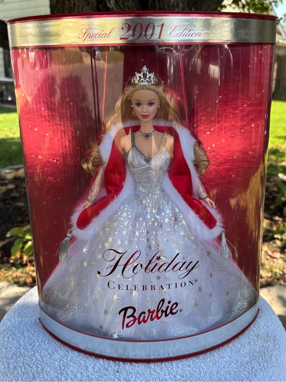 Beautiful 2001 Holiday Celebration Barbie Special Edition by Mattel, #50304.